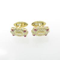 K18YG／PT ルビーカフス