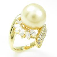 K18YG シロチョウパールリング