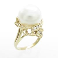 K18YG シロチョウパールリング