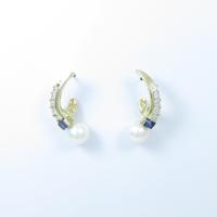 K18YG／K18WG カラーストーンピアス