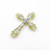 K18YG／K18WG クロス ダイヤモンドペンダント