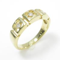 K18YG フラワー ダイヤモンドリング