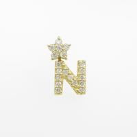 ポンテヴェキオ イニシャルN ダイヤモンドピアス 片耳