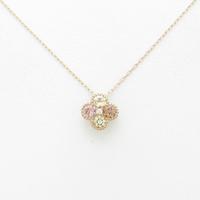 K18PG フラワー トパーズネックレス