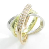 750スリーカラー ダイヤモンドリング