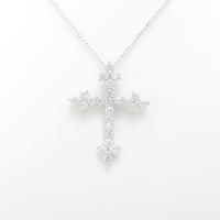 PT／K18WG クロス ダイヤモンドネックレス20％引き