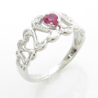 K18WG ハート ルビーリング30％引き