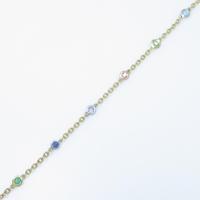 K18YG／K18WG カラーストーンブレスレット