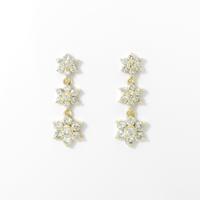 K18YG フラワー ダイヤモンドピアス