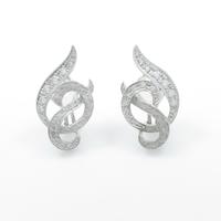 K18WG ダイヤモンドイヤリング