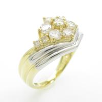 K18YG／PT フラワー ダイヤモンドリング5％引き