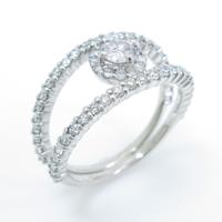 K18WG ダイヤモンドリング 0．18ct・VLP・I1