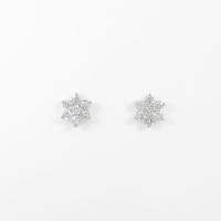 【リメイク】K18WG フラワー ダイヤモンドピアス