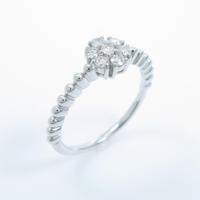 【リメイク】K18WG フラワー ダイヤモンドピンキーリング