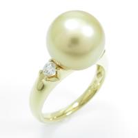 K18YG シロチョウパールリング