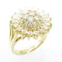 K18YG フラワー ダイヤモンドリング
