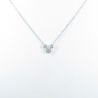 K18WG スリーストーン ダイヤモンドネックレス