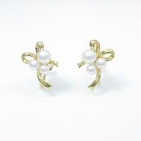 ミキモト リボン アコヤパールイヤリング