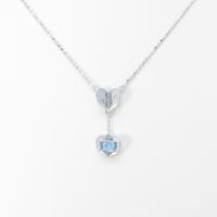 K18WG ハート ブルートパーズネックレス