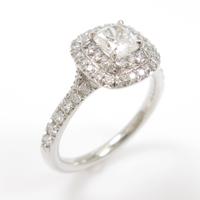 ティファニー ダイヤモンドリング 0．35ct・H・VS2・クッションカット
