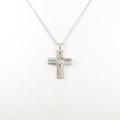 K18WG クロス ダイヤモンドネックレス