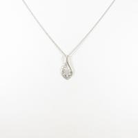 K18WG フラワー ダイヤモンドネックレス