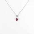 K18WG ルビーネックレス