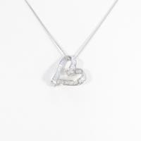 K18WG ハート ダイヤモンドネックレス