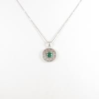 K18WG エメラルドネックレス