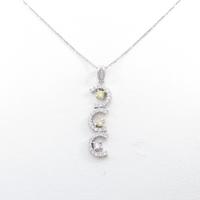 K18WG ダイヤモンドネックレス 0．054ct・FPP・SI120％引き