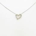 K14WG ハート ダイヤモンドネックレス