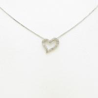 K14WG ハート ダイヤモンドネックレス