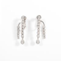 K18WG ダイヤモンドイヤリング