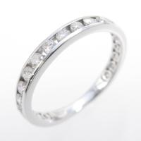 K18WG ハーフエタニティ ダイヤモンドリング