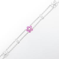 750WG フラワー ピンクサファイヤブレスレット