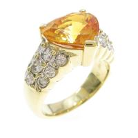 K18YG ハート サファイヤリング