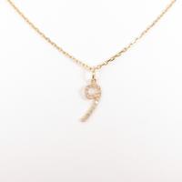 K18YG ナンバー9 ダイヤモンドネックレス