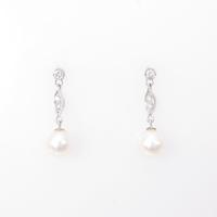 K18WG アコヤパールピアス