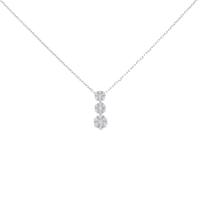 K18WG フラワー ダイヤモンドネックレス