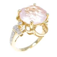 K18YG／K18WG ローズクオーツリング