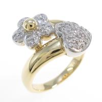 K18YG／K18WG フラワー ダイヤモンドリング