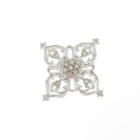 K18WG フラワー ダイヤモンドペンダント