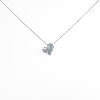 K18WG ハート ダイヤモンドネックレス