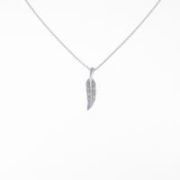 K18WG リーフ ダイヤモンドネックレス