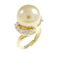 K18YG シロチョウパールリング