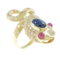 K18YG スネーク サファイヤリング