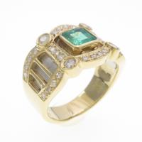 K18YG／PT エメラルドリング