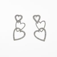 K18WG ハート ダイヤモンドピアス