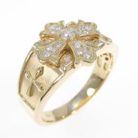 【リメイク】K18YG クロス ダイヤモンドリング