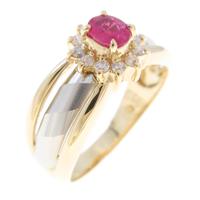 K18YG／PT ルビーリング